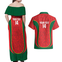 Custom Portugal Football Couples Matching Off Shoulder Maxi Dress and Hawaiian Shirt 2026 Come On Selecao das Quinas - Red - Wonder Print Shop