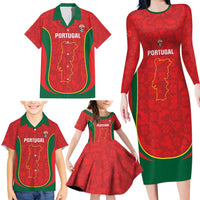 Custom Portugal Football Family Matching Long Sleeve Bodycon Dress and Hawaiian Shirt 2026 Come On Selecao das Quinas - Red - Wonder Print Shop