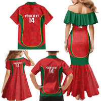 Custom Portugal Football Family Matching Mermaid Dress and Hawaiian Shirt 2026 Come On Selecao das Quinas - Red - Wonder Print Shop