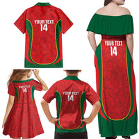 Custom Portugal Football Family Matching Off Shoulder Maxi Dress and Hawaiian Shirt 2026 Come On Selecao das Quinas - Red - Wonder Print Shop