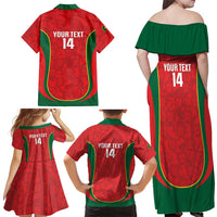 Custom Portugal Football Family Matching Off Shoulder Maxi Dress and Hawaiian Shirt 2026 Come On Selecao das Quinas - Red - Wonder Print Shop