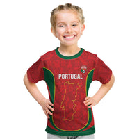 Custom Portugal Football Kid T Shirt 2026 Come On Selecao das Quinas - Red - Wonder Print Shop