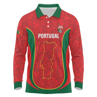 Custom Portugal Football Long Sleeve Polo Shirt 2026 Come On Selecao das Quinas - Red - Wonder Print Shop