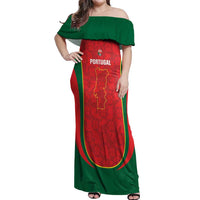 Custom Portugal Football Off Shoulder Maxi Dress 2026 Come On Selecao das Quinas - Red - Wonder Print Shop