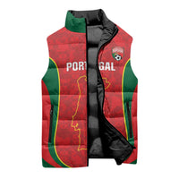 Custom Portugal Football Sleeveless Puffer Jacket 2026 Come On Selecao das Quinas - Red - Wonder Print Shop