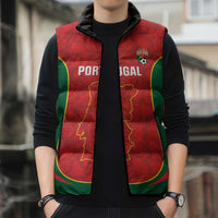 Custom Portugal Football Sleeveless Puffer Jacket 2026 Come On Selecao das Quinas - Red - Wonder Print Shop
