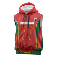 Custom Portugal Football Sleeveless Zip Hoodie 2026 Come On Selecao das Quinas - Red - Wonder Print Shop
