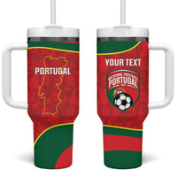 Custom Portugal Football Tumbler With Handle 2026 Come On Selecao das Quinas - Red - Wonder Print Shop