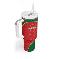Custom Portugal Football Tumbler With Handle 2026 Come On Selecao das Quinas - Red - Wonder Print Shop