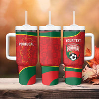 Custom Portugal Football Tumbler With Handle 2026 Come On Selecao das Quinas - Red - Wonder Print Shop