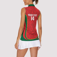 Custom Portugal Football Women Sleeveless Polo Shirt 2026 Come On Selecao das Quinas - Red - Wonder Print Shop