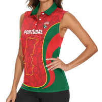 Custom Portugal Football Women Sleeveless Polo Shirt 2026 Come On Selecao das Quinas - Red - Wonder Print Shop