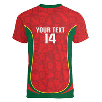 Custom Portugal Football Women V-Neck T-Shirt 2026 Come On Selecao das Quinas - Red - Wonder Print Shop