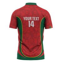 Custom Portugal Football Zipper Polo Shirt 2026 Come On Selecao das Quinas - Red - Wonder Print Shop