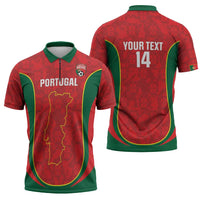 Custom Portugal Football Zipper Polo Shirt 2026 Come On Selecao das Quinas - Red - Wonder Print Shop