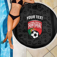 Custom Portugal Football Beach Blanket 2026 Come On Selecao das Quinas - Black - Wonder Print Shop