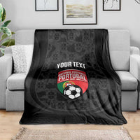 Custom Portugal Football Blanket 2026 Come On Selecao das Quinas - Black - Wonder Print Shop