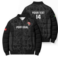 Custom Portugal Football Bomber Puffer Jacket 2026 Come On Selecao das Quinas - Black - Wonder Print Shop