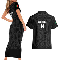 Custom Portugal Football Couples Matching Short Sleeve Bodycon Dress and Hawaiian Shirt 2026 Come On Selecao das Quinas - Black - Wonder Print Shop