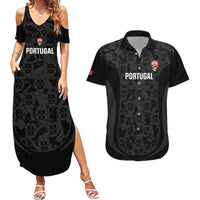 Custom Portugal Football Couples Matching Summer Maxi Dress and Hawaiian Shirt 2026 Come On Selecao das Quinas - Black - Wonder Print Shop