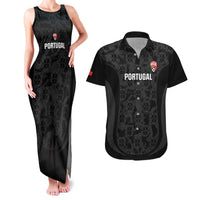 Custom Portugal Football Couples Matching Tank Maxi Dress and Hawaiian Shirt 2026 Come On Selecao das Quinas - Black - Wonder Print Shop