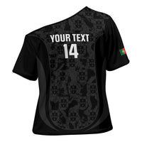 Custom Portugal Football Cross Shoulder Shirt 2026 Come On Selecao das Quinas - Black - Wonder Print Shop