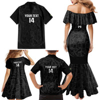 Custom Portugal Football Family Matching Mermaid Dress and Hawaiian Shirt 2026 Come On Selecao das Quinas - Black - Wonder Print Shop