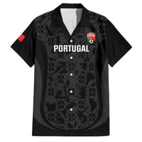 Custom Portugal Football Family Matching Off The Shoulder Long Sleeve Dress and Hawaiian Shirt 2026 Come On Selecao das Quinas - Black - Wonder Print Shop