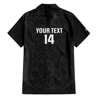Custom Portugal Football Family Matching Off The Shoulder Long Sleeve Dress and Hawaiian Shirt 2026 Come On Selecao das Quinas - Black - Wonder Print Shop