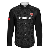 Custom Portugal Football Family Matching Off Shoulder Maxi Dress and Hawaiian Shirt 2026 Come On Selecao das Quinas - Black - Wonder Print Shop