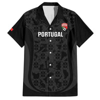 Custom Portugal Football Family Matching Off Shoulder Short Dress and Hawaiian Shirt 2026 Come On Selecao das Quinas - Black - Wonder Print Shop