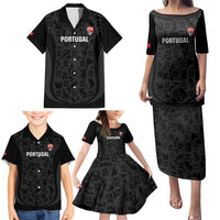 Custom Portugal Football Family Matching Puletasi and Hawaiian Shirt 2026 Come On Selecao das Quinas - Black - Wonder Print Shop