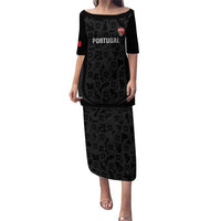Custom Portugal Football Family Matching Puletasi and Hawaiian Shirt 2026 Come On Selecao das Quinas - Black - Wonder Print Shop