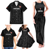 Custom Portugal Football Family Matching Tank Maxi Dress and Hawaiian Shirt 2026 Come On Selecao das Quinas - Black - Wonder Print Shop