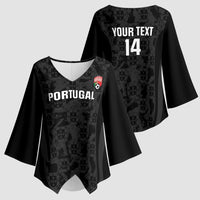 Custom Portugal Football Kimono Sleeve Blouse 2026 Come On Selecao das Quinas - Black - Wonder Print Shop