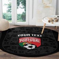 Custom Portugal Football Round Carpet 2026 Come On Selecao das Quinas - Black - Wonder Print Shop