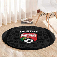 Custom Portugal Football Round Carpet 2026 Come On Selecao das Quinas - Black - Wonder Print Shop