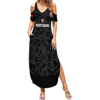 Custom Portugal Football Summer Maxi Dress 2026 Come On Selecao das Quinas - Black - Wonder Print Shop