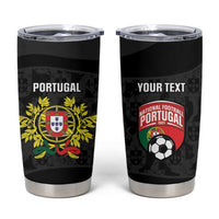 Custom Portugal Football Tumbler Cup 2026 Come On Selecao das Quinas - Black - Wonder Print Shop