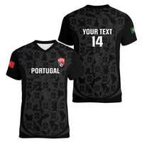 Custom Portugal Football Women V-Neck T-Shirt 2026 Come On Selecao das Quinas - Black - Wonder Print Shop
