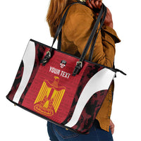 Custom Egypt Football Leather Tote Bag 2026 Go Pharaohs Ancient Egyptian Pattern - Wonder Print Shop