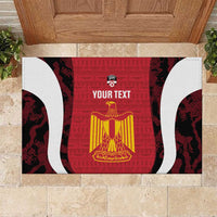 Custom Egypt Football Rubber Doormat 2026 Go Pharaohs Ancient Egyptian Pattern - Wonder Print Shop