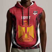 Custom Egypt Football Sleeveless Hoodie 2026 Go Pharaohs Ancient Egyptian Pattern - Wonder Print Shop