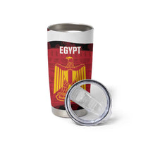 Custom Egypt Football Tumbler Cup 2026 Go Pharaohs Ancient Egyptian Pattern - Wonder Print Shop