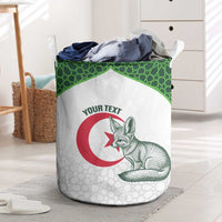 Custom Algeria Football Laundry Basket 2026 Go Greens Fennec With Islamic Pattern - Wonder Print Shop