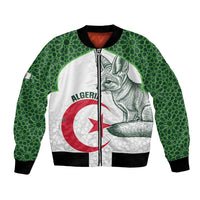Custom Algeria Football Bomber Jacket 2026 Go Greens Fennec With Islamic Pattern - Wonder Print Shop