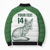Custom Algeria Football Bomber Puffer Jacket 2026 Go Greens Fennec With Islamic Pattern - Wonder Print Shop