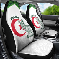 Custom Algeria Football Car Seat Cover 2026 Go Greens Fennec With Islamic Pattern - Wonder Print Shop