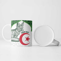 Custom Algeria Football Ceramic Mug 2026 Go Greens Fennec With Islamic Pattern - Wonder Print Shop