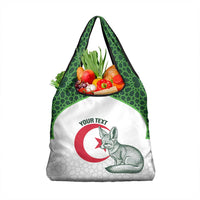 Custom Algeria Football Grocery Bag 2026 Go Greens Fennec With Islamic Pattern - Wonder Print Shop